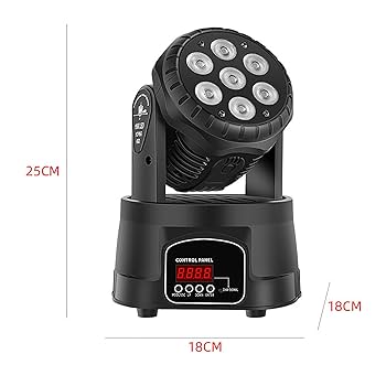 LEDステージ照明機材 1台 /DMX照明 Amazon.co.jp: 舞台照明、7つのLEDライトとLCDスクリーンを備え